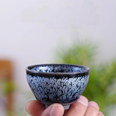 Blue Silver Oil Spot Tenmoku Tea Set